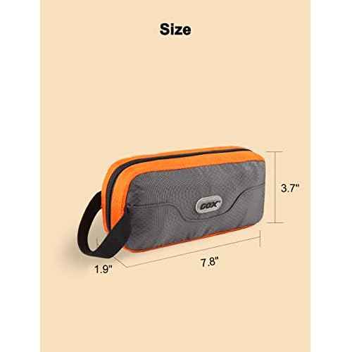 GOX Travel Toiletry Bag Dopp Kit Case for Men Multifunction Packing Organizer Pouch(Orange/Grey)