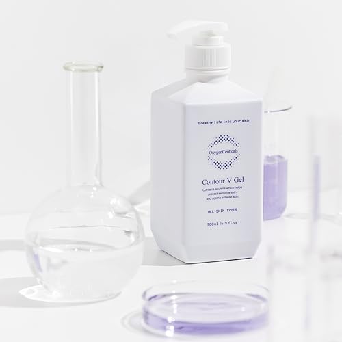 OxygenCeuticals Contour V Gel ? Premium Azulene Calming Gel Serum with Sodium Guaiazulene Sulfonate, Centella & Herbal Extracts, Soothing & Hydrating Care for Sensitive Skin. 16.9 fl.oz (500ml)