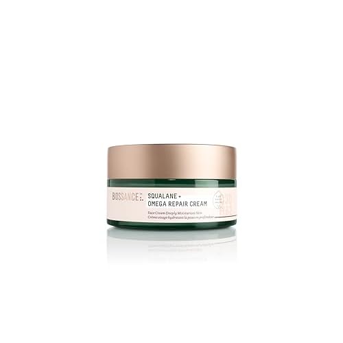 BIOSSANCE Squalane + Omega Repair Cream - Ultra-Moisturizing Face Cream - Skin Care with Hyaluronic Acid, Ceramides, Squalane - Ideal for Dry & Sensitive Skin, Intense Hydration Moisturizer