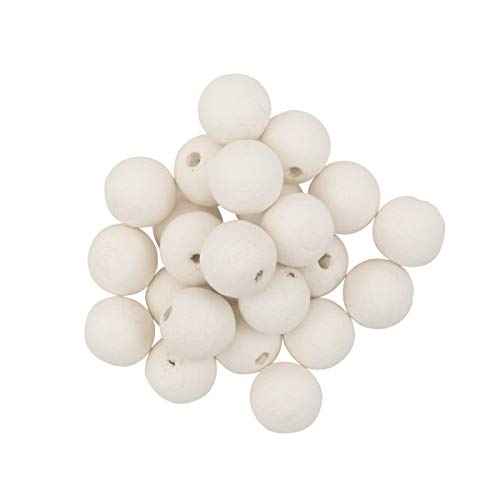 Lia Griffith Cotton Spun Paper Balls, White, 20mm, 24 Count