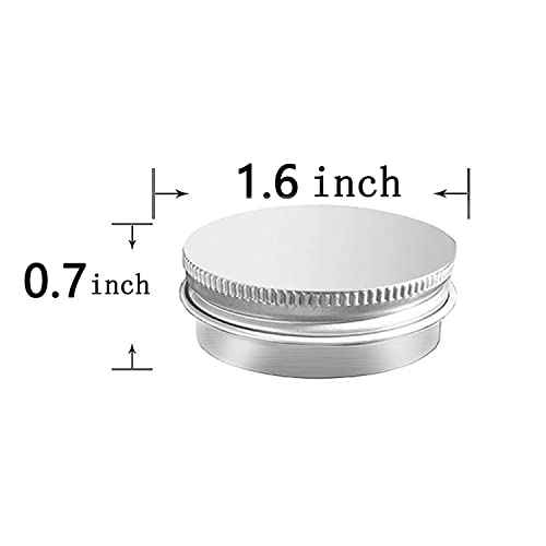 20 Pack 0.5 oz Aluminum Tin Jar with Screw Lid 15 ml Round Refillable Containers