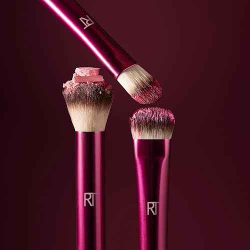 Real Techniques Cherry On Top MesmerEYES Brush Trio, Limited Edition Makeup Brush Set, Synthetic Bristles, Eyeshadow Blending Brushes, Vegan & Cruelty-Free, For Powder & Cream Shadow, 3 Piece Set