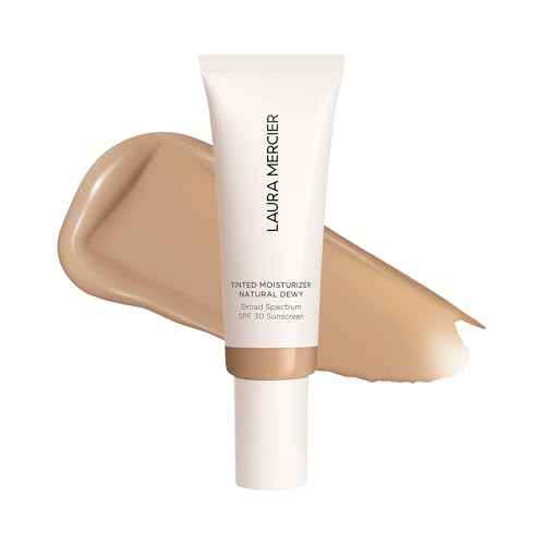Laura Mercier Tinted Moisturizer Natural Dewy with SPF 30: 24HR+ Hydration, Long Lasting, Sheer to Light, Buildable Coverage, Dewy Finish, Improve Skin Tone and Texture, Skin Tint