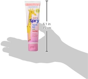 Spry Natural Xylitol Toothpaste for Baby, Toddler and Kids Age 3 Months and Up - Fluoride Free Tooth Gel, Tasty, Support Development of Emerging Teeth, Bubble Gum 2 Fl Oz (Pack of 2)