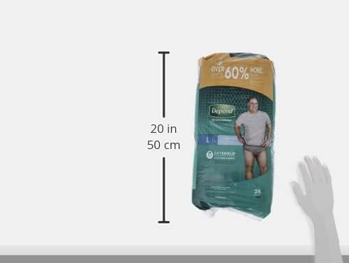 Depend Fresh Protection Adult Incontinence Underwear for Men (Formerly Depend Fit-Flex), Disposable, Maximum, Large, Grey, 28 Count, Packaging May Vary (Pack of 2)