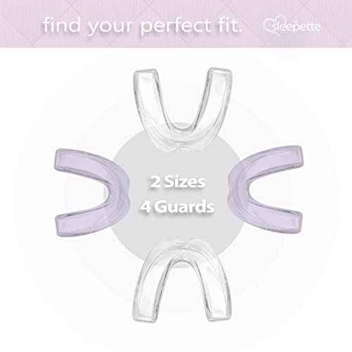 Night Guard for Women, TMJ Mouth Guard for Grinding Teeth at Night Jaw Clenching & Bruxism - Moldable Dental Night Guard for Teeth Grinding Mouth Guard for Sleep, 4 x Nightguard 2 x Sizes