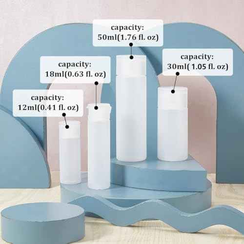 BENECREAT 10 Pack 18ml 0.6oz Small Travel Squeeze Bottles Refillable Makeup Foundation Container Travel Essentials Sample Bottles for Toiletries, Shampoo Toner Cosmetic