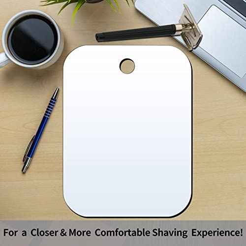 Shower Mirror Fogless for Shaving, 6 x 4 inches Small Mirror for Wall Camping, Frameless Portable Hanging Travel Mirrors, Unbreakable Handheld Locker, Makeup Plastic, Anti Fog Shave Mirrors, Bathroom