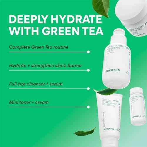 innisfree Green Tea Seed Hydrating Serum with Hyaluronic Acid & Niacinamide, Korean Face Serum for Glow