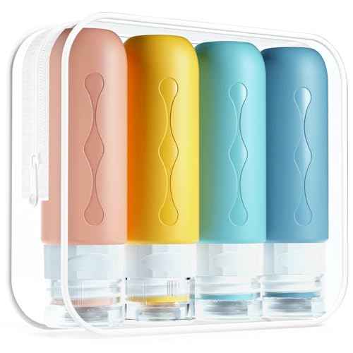Gemice Travel Bottles for Toiletries, Tsa Approved, Travel Size Containers, BPA Free Leak Proof Tubs Refillable Liquid Accessories for Cometic Shampoo and Lotion Soap
