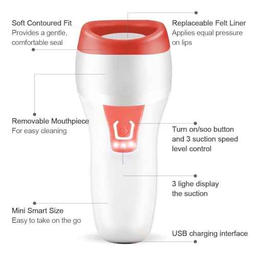 Lip Plumper Device - Automatic Fuller Lip Plumper Device USB Charging, Portable Size, 2 Styles for Lips Makeup (Orange)