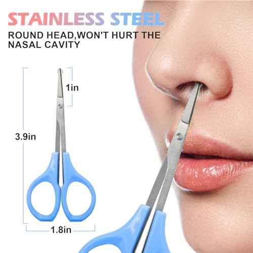 2 Pcs Eyebrow Scissors for Women£¬ Small Scissors Beauty for Facial Hair, Beard, Ear, Nose, Moustache£¬ Stainless Steel