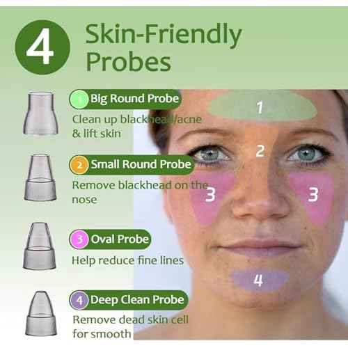 Blackhead Remover Pore Vacuum - Facial Pore Cleaner with 3 Adjustable Suction Levels, 4 Blackhead Removal Tools, Electric Acne Extractor Tool for Women & Men