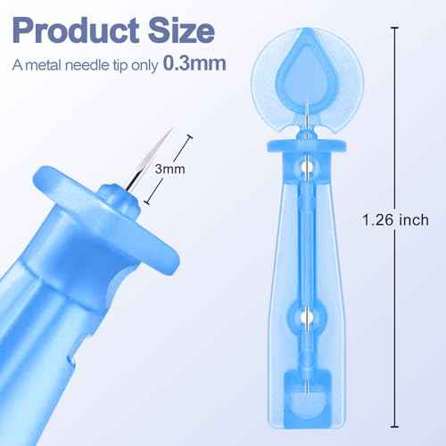 50 Pack Disposable Acne Pimple Popper Needles and 72 Dots Pimple Stickers, for Whitehead Acne Closed Mouth Needle (50 Pack)
