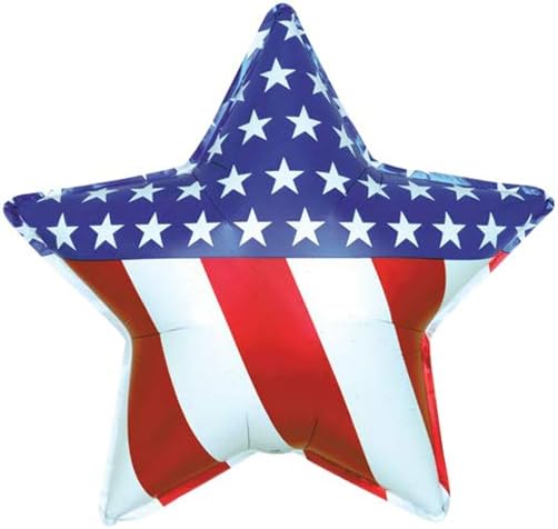 American Flag Star Jumbo 34" Foil Party Balloon