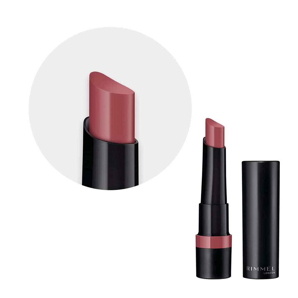 Rimmel Lasting Finish Matte Lipstick, 220 Mauve Bliss (Pack of 2)