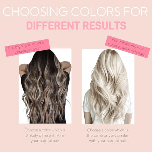 Tape in Hair Extensions Real Human Hair Double Stitched Invisible Seamless 20pcs 50g (Balayage Golden Blonde to Light Blonde, 22 inch)