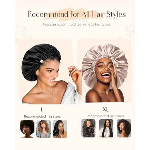 YANIBEST Silk Bonnet Satin Bonnet for Sleeping Women Men, Adjustable Double Layer Hair Bonnet for Curly Braids Reduce Frizz
