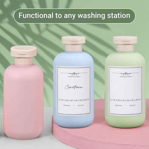 3 PACK Travel Shampoo Bottle, Empty Plastic Squeeze Bottles 6.8oz with Flip Cap, Lotion Container for Toiletries Travel Size Shampoo and Conditioner