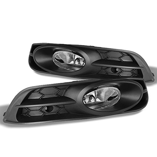 AKKON - For Honda Civic Coupe JDM Bumper Driving Clear Fog Lights Driver/Passenger Lamps with Bulbs/Switch