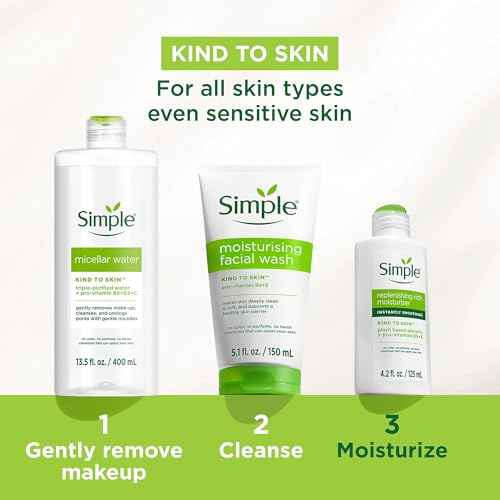 Simple Kind to Skin Face Moisturizer For Sensitive Skin Replenishing Rich 12-Hour Moisturization for All Skin Types 4.2 oz