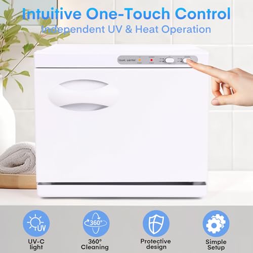 Hot Towel Warmer Cabinet 8L, Medium Capacity Towel Warmers Spa All-Round Heating, Professional Towel Heater for Bathroom, Facials and Salon (White)