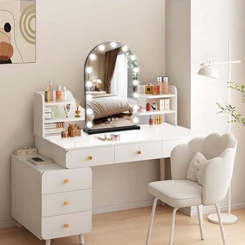 Vanity Mirror with Lights, 15.7" x 23.6" Hollywood Lighted Makeup Mirror with 15 Dimmable LED Bulbs for Dressing Room Bedroom Black