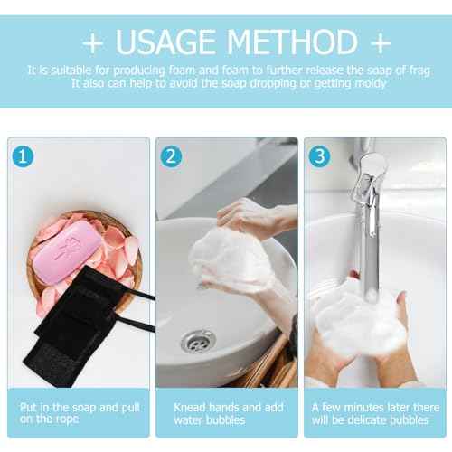 Healifty 10Pcs Mesh Soap Bags for Face Cleansing and Soap Foaming with Natural Soaps Exfoliating Shower Skin Care Tools 7.87X4.72 Inches