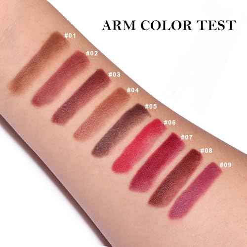 BINGBRUSH 2-in-1 Gradient Dark Brown Lip Liner & Lipstick Combo,Matte Longwear Waterproof Lip Pencil with Cone Tip,Smudge Proof Crayon for Flawless Ombre Contour,Women's Long Lasting Makeup Set