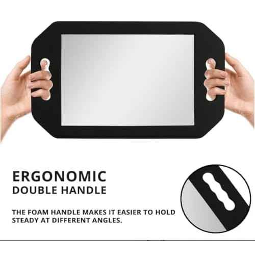Double Handle Mirror - Large Hand Held Mirror(16.14" x 9.84") Barber Mirrors Handheld,Salon Hand Mirrors with Handle,Barbershop Hair Salon Equipment Hairstylist and Barber Accessories