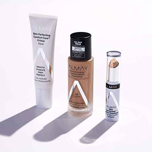 Almay Skin Perfecting Comfort Concealer, Face Makeup, Full Coverage, Natural Looking Finish, Cruelty-Free, Hypoallergenic, Dermatologist Tested, 120 Light, 1 Count