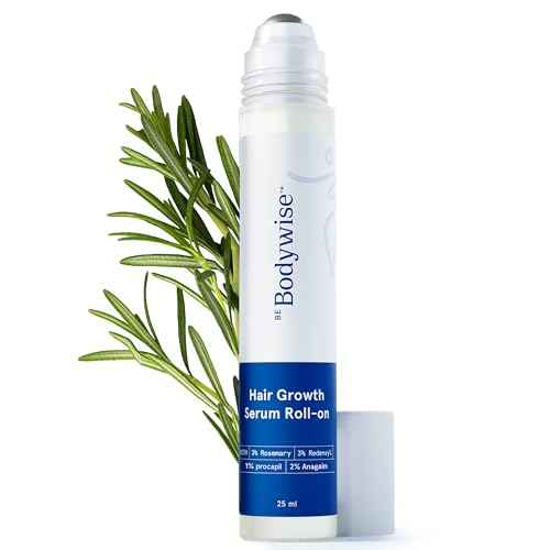 Be Bodywise Rosemary Hair Growth Serum Roll On 25 ml ? 3% Rosemary, 3% Redensyl & 2% Anagain | DHT-Blocking Scalp Serum Boosts Oxygen Flow, Reduces Hair Fall | Paraben/Sulfate-Free | Women & Men