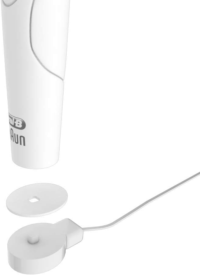 Stainless-Steel Toothbrush Heads Holder White + Clean Pads for Charging Station Compatible with Oral b Braun