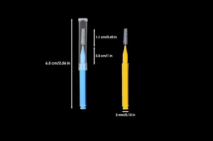 GOUWEIBA 100 pcs Braces Brush Disposable Interdental Brush Toothpick Dental Flossing Head Oral Dental Hygiene Flosser Tooth Cleaning Tools (Mixed Color)