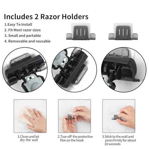 Shower Mirror Fogless Shaving with Razor Holder for Shower, Anti Fog Shower Mirror & includes 2 Razor Hooks & 2 Mirror Hooks, Easy Install & Unbreakable, Mirror for Shower Wall(Small 6.8x5.2in)