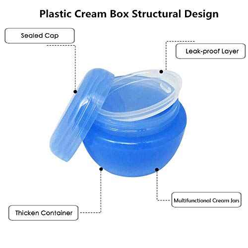 Cosywell Travel Containers Sets Silicone & PP Cream Jars for Toiletries Empty Lotion Leak-proof & TSA Approved Bottles Accessories with Hard Sealed Lids for Cosmetic Makeup Face Cream (9 Jars)