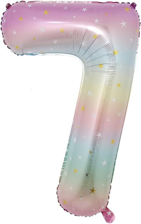 40 inch Rainbow Star Gradient Colorful Big Size Number Foil Helium Balloons Birthday Party Celebration Decoration Large globos (40 inch Rainbow Star 7)