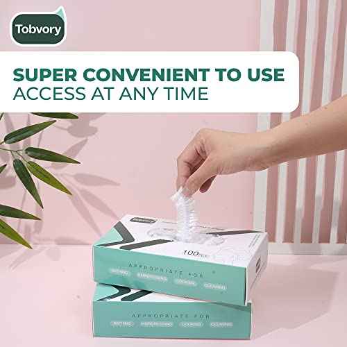 Disposable Shower Caps - 100PCS Shower Cap Tobvory Waterproof Plastic Shower Cap For Women Men For Hair - Extra Elastic Large Shower Caps For Bath, Hair Treatment, Conditioning In Home Hotel Travel