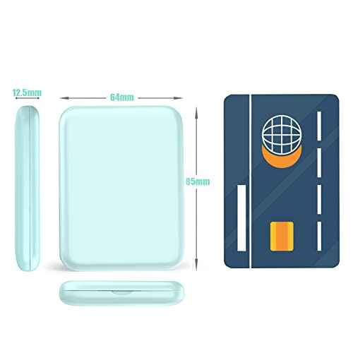 WOBSION Small Mirror with Lights,LED Compact Makeup Mirror,1x/3x Mini Travel Mirror with Magnification,Portable for Purse,Pocket,Gifts for Girls,Cyan