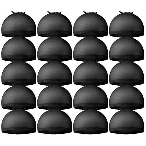 Teenitor Wig Cap,Black Wig Cap 20 Pieces Wig Caps, Black Stocking Caps, Stretchy Nylon Wig Stocking Caps for Women