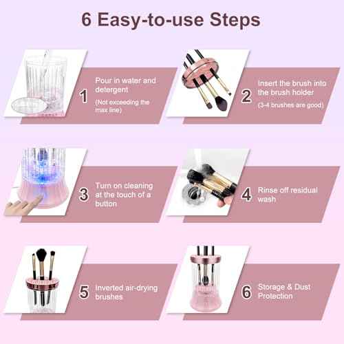 GKZ Electric Brush Cleaner Machine, High Speed Fast Cleaning Plug-in Power Brush Cleaner Ideal for Makeup Brushes & Sponges ? Perfect for Home & Professional Use