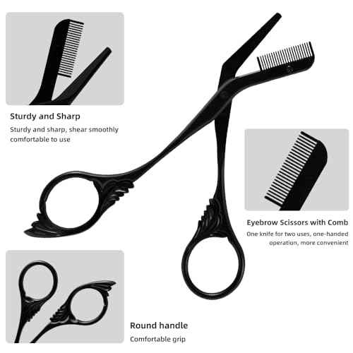 Eyebrow Scissors Trimmer with Comb Gift for Men and Women Stocking Stuffers