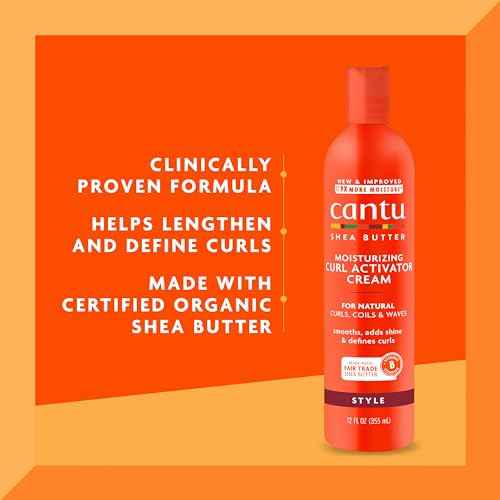 Cantu Shea Butter for Natural Hair Moisturizing Curl Activator Cream, 12 Fl Oz