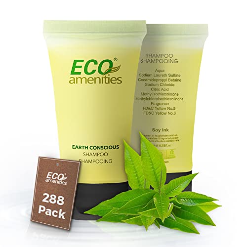 ECO amenities Hotel Shampoo Tubes - TSA-Approved Leak-Proof Travel Essentials - Green Tea Shampoo Bulk & Cruelty-Free - For Hotel Toiletries Bulk & Travel Kit - 0.75 Fl Oz, Pack of 288