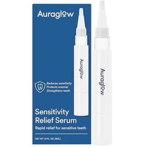 Auraglow Sensitive Teeth Relief Serum Gel, Reduces Tooth Sensitivity with Potassium Nitrate and Nano Hydroxyapatite, Remineralization Gel, Strengthens Teeth & Protects Enamel, 40+ Treatments, 4ml