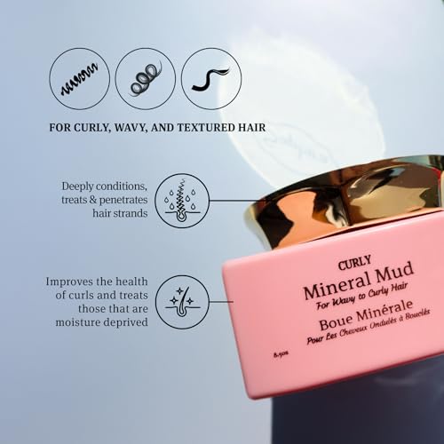 Curly Mineral Kit - Shampoo (8.5oz/250ml), Mineral mud (8.5oz/250ml) and Curly Mineral Curl Cream (8.5oz/250ml) Complete 3-step system for curly hair care