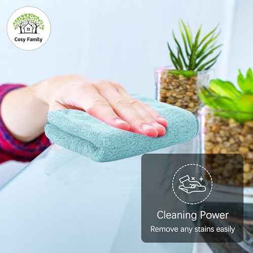 Cosy Family 24 Pack Soft Washcloths Set - 12 x 12 inches, Quick Drying - Highly Absorbent Coral Velvet Fingertip Towel Bathroom Wash Clothes for Bath, Spa, Facial, Kitchen - Warm Color