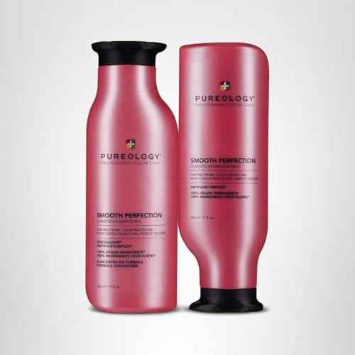 Pureology Smooth Perfection Shampoo & Conditioner Set - Smooths Hair & Controls Frizz For Color Treated Hair, Sulfate-Free & Vegan, 9 Fl Oz