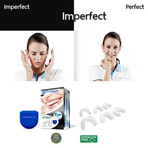 The ConfiDental - Pack of 6 Moldable Mouth Guard for Teeth Grinding Clenching Bruxism, Sport Athletic, Whitening Tray