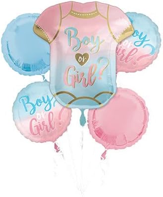 Boy or Girl? Gender Reveal Foil Party Balloon Bouquet